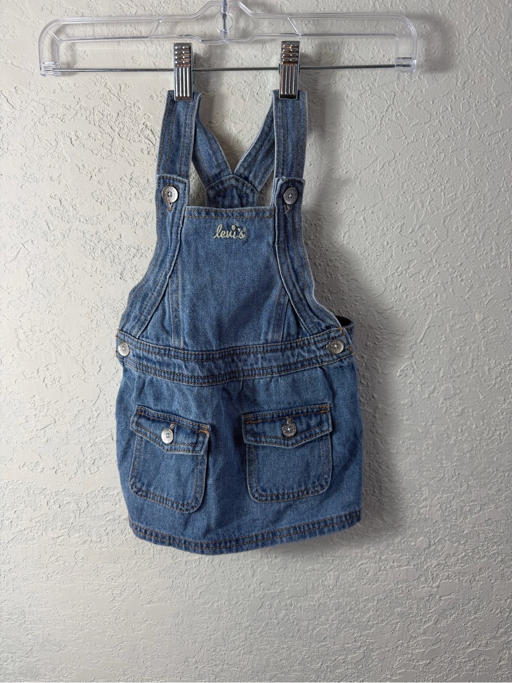 Levis Washed Denim Jumper Dress Sz 18Mo